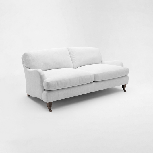 Isobel 2.5 seater sofa in Cotton Linen Snowdrop - Handmade in the USA