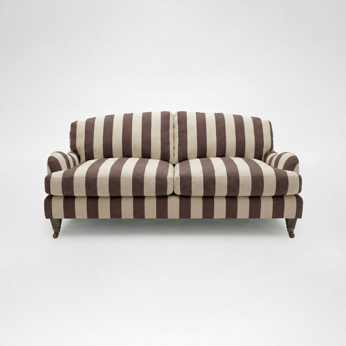 Isobel 2.5 seater sofa in Chocolate Stripes - Handmade in the USA