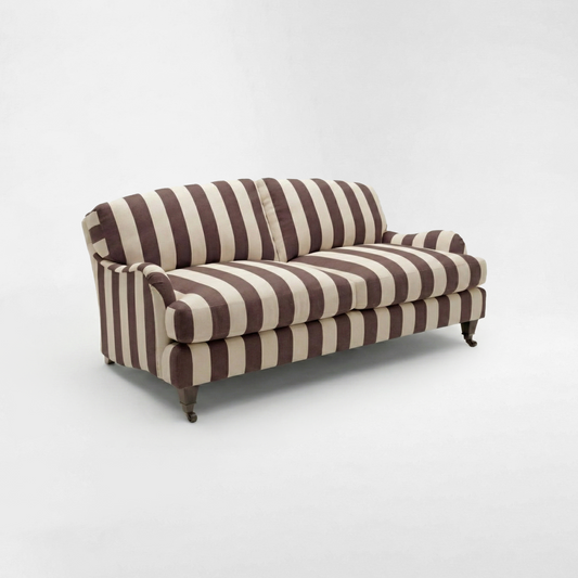 Isobel 2.5 seater sofa in Chocolate Stripes - Handmade in the USA