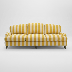 Isobel 4 seater sofa in Dandelion Stripes - Handmade in the USA