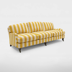 Isobel 4 seater sofa in Dandelion Stripes - Handmade in the USA