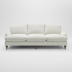 Isobel 4 seater sofa in Cotton Linen Cool Coconut - Handmade in the USA