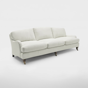 Isobel 4 seater sofa in Cotton Linen Cool Coconut - Handmade in the USA
