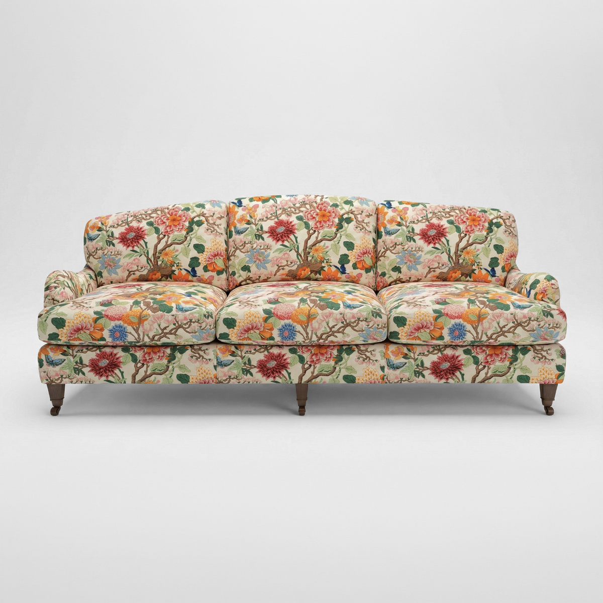 Isobel 4 seater sofa in Magnolia Cream Blue - Handmade in the USA