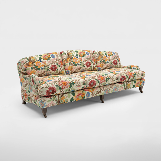 Isobel 4 seater sofa in Magnolia Cream Blue - Handmade in the USA