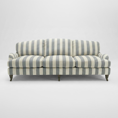 Isobel 4 seater sofa in Garden Grey Stripes - Handmade in the USA