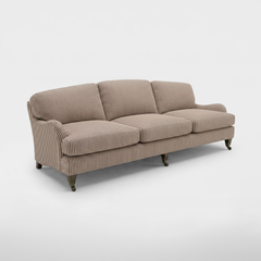 Isobel 4 seater sofa in Narrow Chocolate Stripes - Handmade in the USA