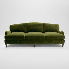 Isobel 4 seater sofa in Pelham Moss Velvet - Handmade in the USA