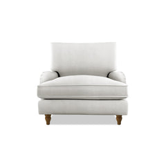 Isobel Armchair with Big Back Cushion in Cotton Linen Cool Coconut - Hand Made in USA