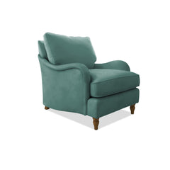 Isobel Armchair with Big Back Cushion in Cerulean Linen - Hand Made in USA