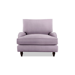 Isobel Armchair with Big Back Cushion in Lilac Linen - Hand Made in USA