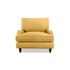 Isobel Armchair with Big Back Cushion in Maize Linen - Hand Made in USA