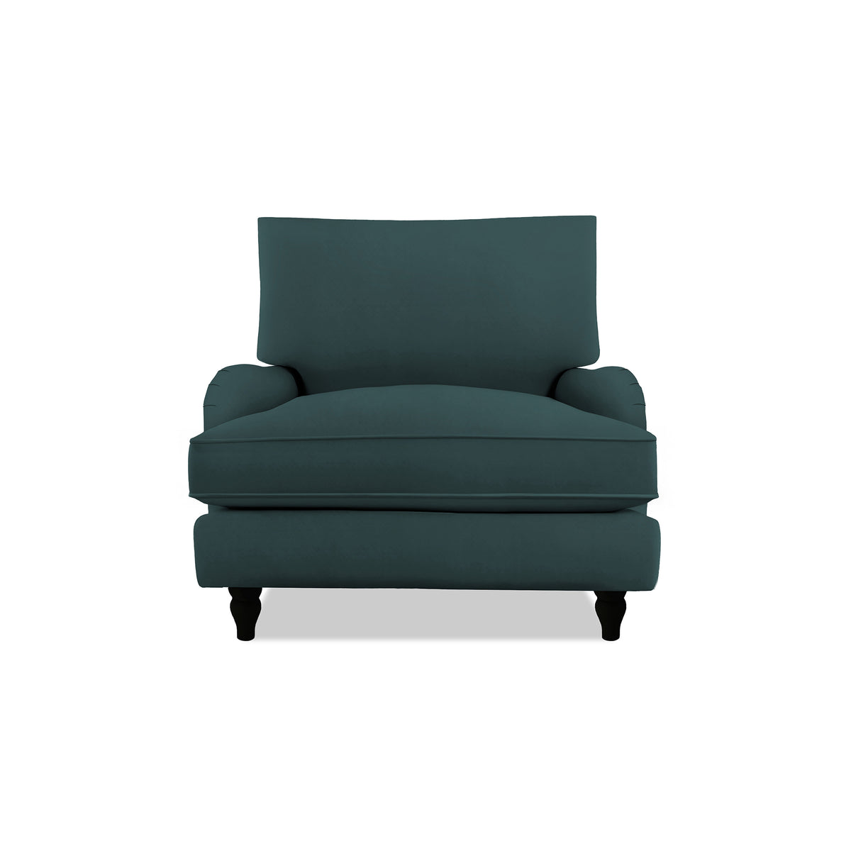 Isobel Armchair with Big Back Cushion in Midnight Linen - Hand Made in USA