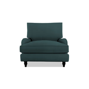 Isobel Armchair with Big Back Cushion in Midnight Linen - Hand Made in USA