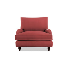 Isobel Armchair with Big Back Cushion in Rouge Linen - Hand Made in USA