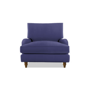 Isobel Armchair with Big Back Cushion in Cotton Linen Inkspot - Hand Made in USA