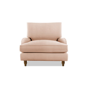 Isobel Armchair with Big Back Cushion in Cotton Linen Rosedale - Hand Made in USA