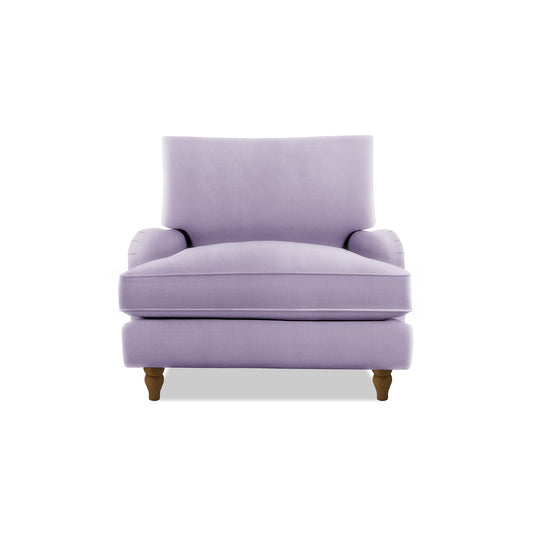 Isobel Armchair with Big Back Cushion in Cotton Linen Sea Salt - Hand Made in USA