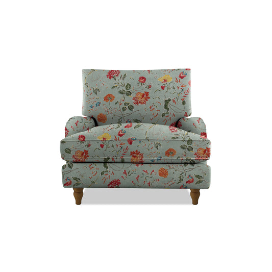 Isobel Armchair with Big Back Cushion in Wildwood Duck Egg - Hand Made in USA