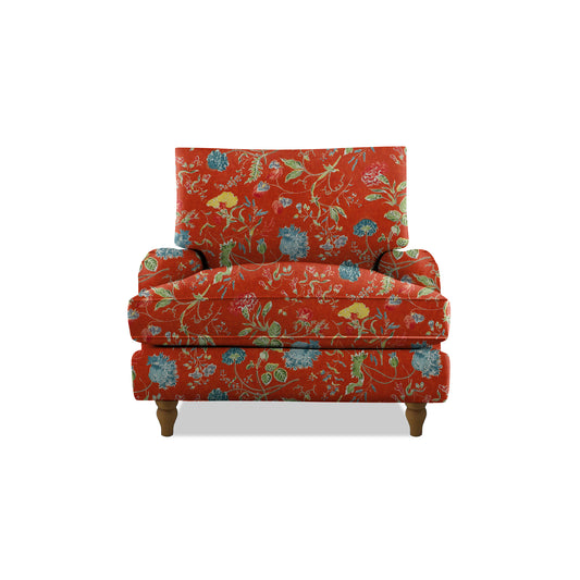 Isobel Armchair with Big Back Cushion in Wildwood Pumpkin - Hand Made in USA