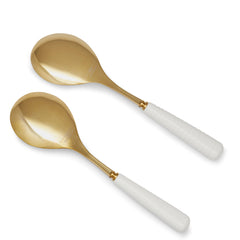 White Porcelain Salad Servers - Set of 2