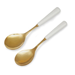 White Porcelain Salad Servers - Set of 2