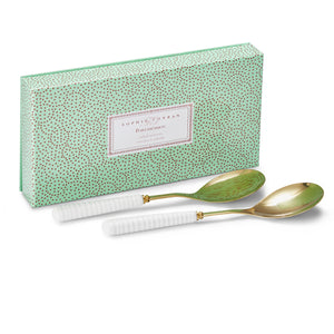 White Porcelain Salad Servers - Set of 2