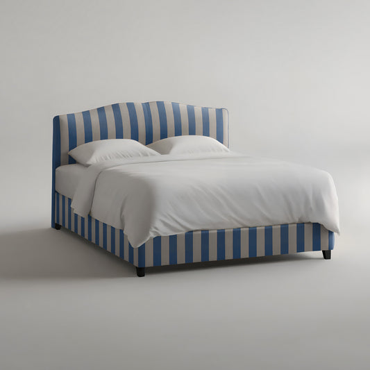 Rose Bed in Cornish Blue Stripe - Hand Made in USA
