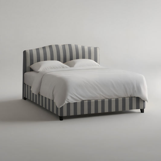 Rose Bed in Garden Grey Stripe - Hand Made in USA