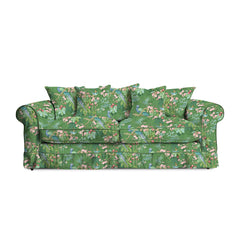 Salthrop Large Sofa with Scatter Cushion in Juniper with Pine Velvet Trim - Hand Made in USA