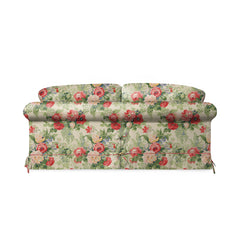 Salthrop Large Sofa with Big Back Cushion in Classic Rose with Rosewood Velvet Trim - Hand Made in USA
