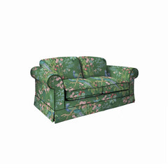 Salthrop Medium Sofa with Big Back Cushion in Juniper with Pine Velvet Trim - Hand Made in USA