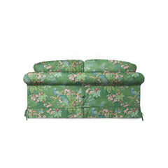 Salthrop Medium Sofa with Big Back Cushion in Juniper with Pine Velvet Trim - Hand Made in USA