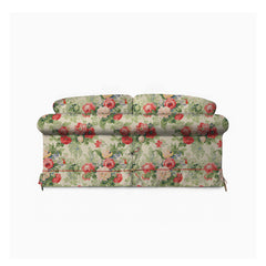 Salthrop Medium Sofa with Big Back Cushion in Classic Rose with Rosewood Velvet Trim - Hand Made in USA