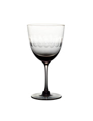 Four Smoky Wine Glasses with Lens Design by Vintage List