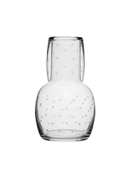 Smoky Carafe Set and Glass with Stars Design by Vintage List