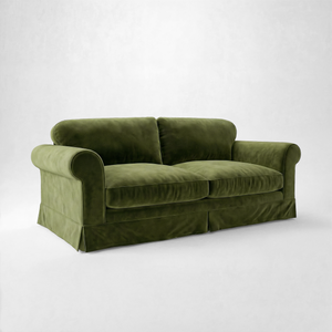 Barton Large Sofa with Big Back Cushions in Pelham Moss Velvet - Handmade to Order in the USA