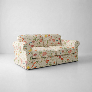Barton 2-Seater Sofa with Big Back Cushions in Wildwood Ivory - Handmade to Order in the USA