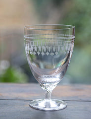 Six Bistro Glasses with Ovals Design by Vintage List