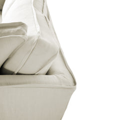 Coco 2.5 seater sofa with Self Piped Box Edge cushion in Cotton Linen Cool Coconut - Hand Made in USA