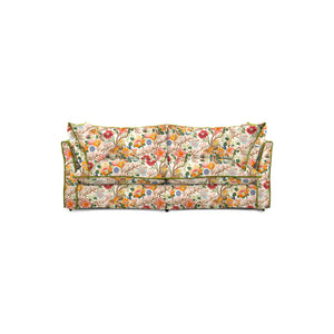 Coco 2.5 seater sofa with Contrast Welt Knife Edge cushion in GP & J Baker Magnolia Cream Blue - Hand Made in USA