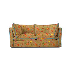 Coco 2.5 seater sofa with Contrast Welt Knife Edge cushion in Andrew Martin Wildwood Twig  - Hand Made in USA
