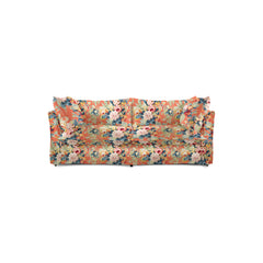 Coco 2.5 seater sofa with Knife Edge cushion in English Garden Coral Orange  - Hand Made in USA
