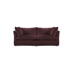 Coco 2.5 seater sofa with Knife Edge cushion in Damson Linen - Hand Made in USA