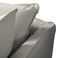 Coco 2.5 seater sofa with Knife Edge cushion in Dove Linen - Hand Made in USA