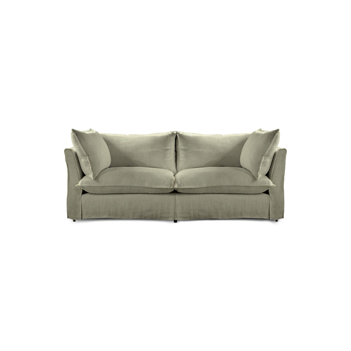 Coco 2.5 seater sofa with Knife Edge cushion in Hemp Linen - Hand Made in USA