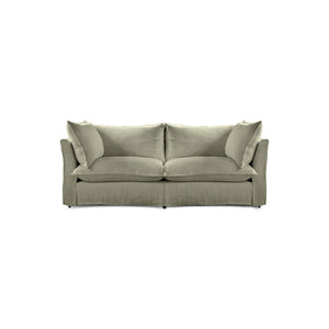 Coco 2.5 seater sofa with Knife Edge cushion in Hemp Linen - Hand Made in USA