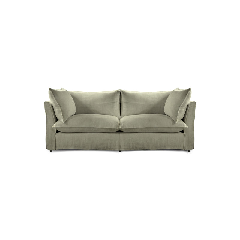 Coco 2.5 seater sofa with Knife Edge cushion in Hemp Linen - Hand Made in USA
