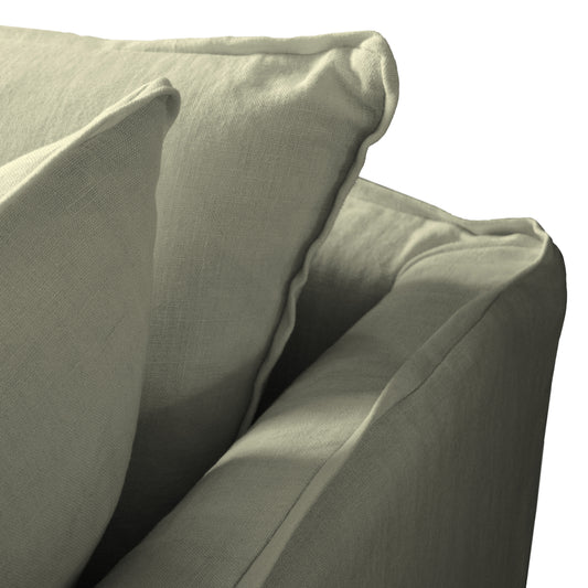 Coco 2.5 seater sofa with Knife Edge cushion in Hemp Linen - Hand Made in USA