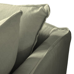 Coco 2.5 seater sofa with Knife Edge cushion in Hemp Linen - Hand Made in USA